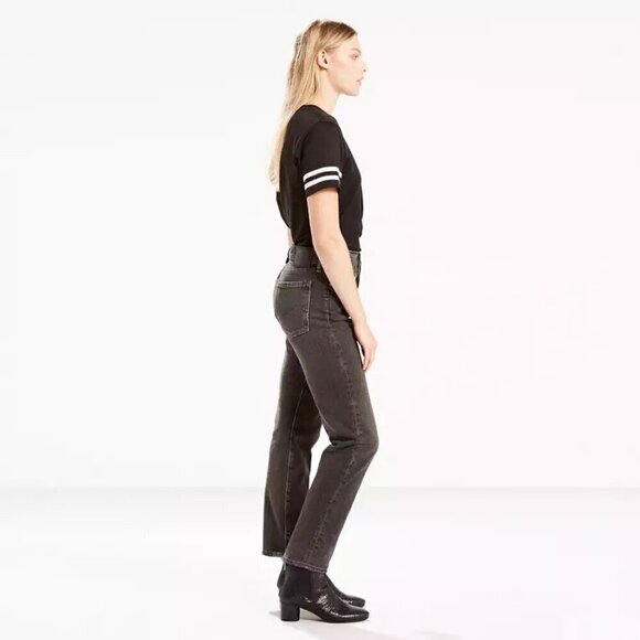 Levi’s 26 (2/3) Wedgie Women’s Jeans Washed Black Button Fly High Rise 228610010 - Picture 12 of 12